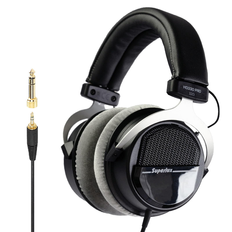 Superlux HD330PRO 32Ω Semi-Open Studio Headphones for Music and Podcasting | For musicians and creators on phones or laptops; 32Ω compatibility, balanced 40mm-driver sound and a semi-open fit.
