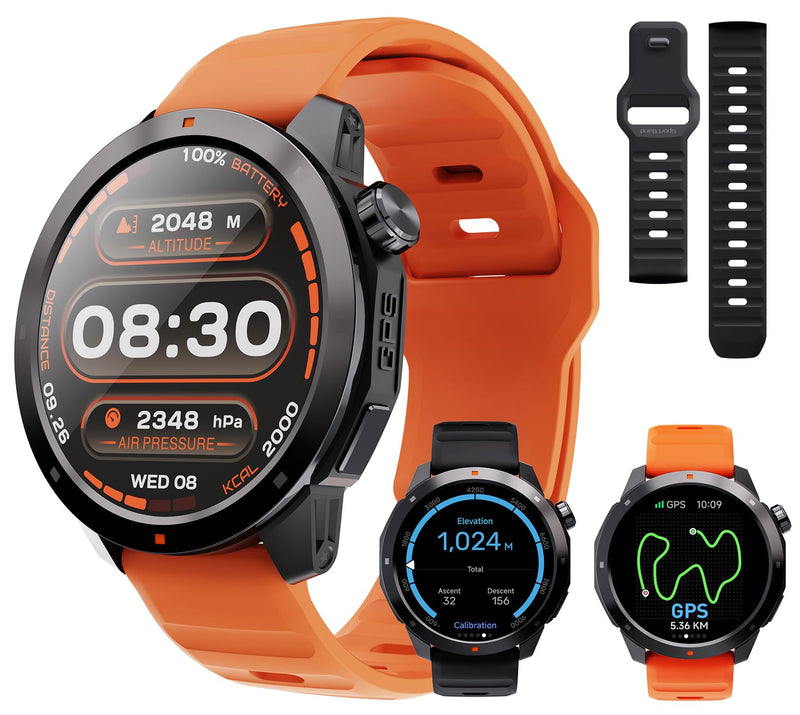 AOLON NaviR3 GPS Smart Watch for Men | 1.43" AMOLED, 30M Waterproof, Call Gray