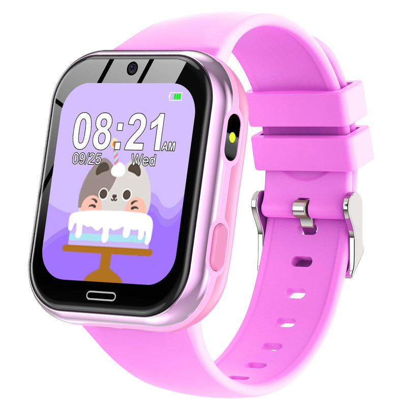 Smart Watch for Kids, Kids Smart Watch Toys 19 Games Touch Screen Watch Camera Music Video Pedometer Calculator Alarm Clock Learn Card Audio Book Calendar, Gift for Boys Girls Ages 4-12 (Rose) Rose