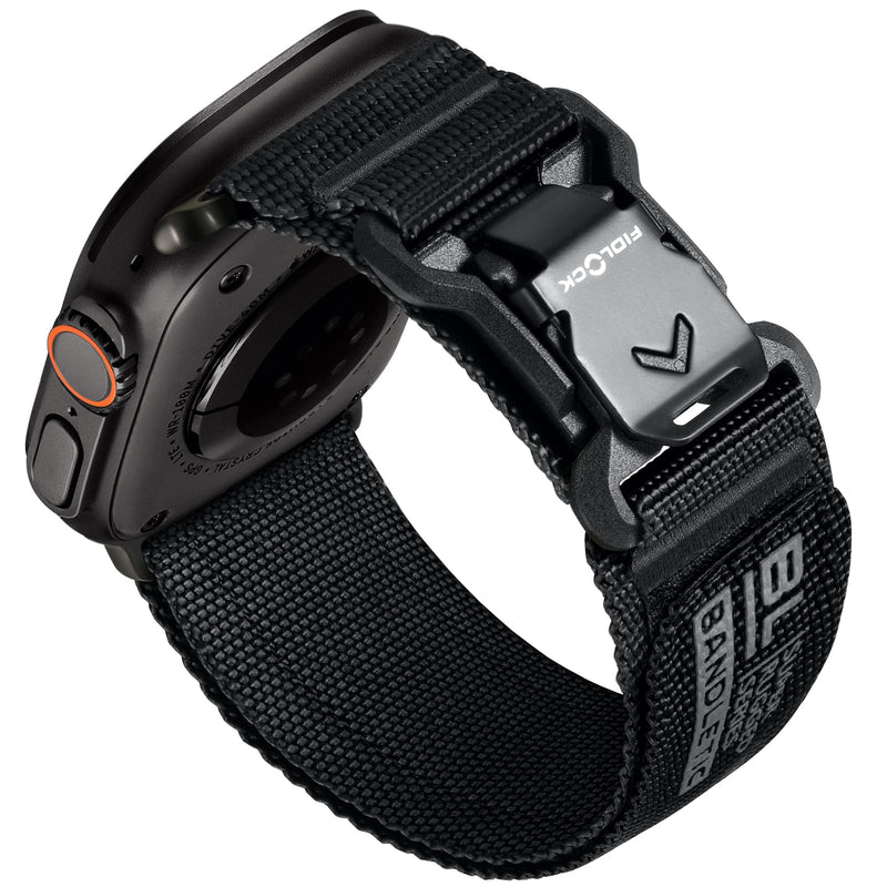Bandletic Fidlock Magnetic Nylon Sport Band Compatible with Apple Watch | Fidlock Magnetic V-Buckle Snaps On/Off In One Second, Fits Ultra 49mm/46mm-42mm(Series 3-1), Men Women, For Sports & Outdoors Black 49mm/46mm/45mm/44mm/42mm(3/2/1) M