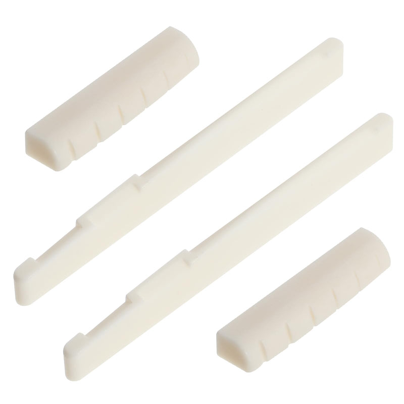 [AUSTRALIA] - 4PCS 6 String Acoustic Guitar Bone Bridge Saddle and Nut Made of Real Bone, Guitar Bridge Saddle (2 Pair) 