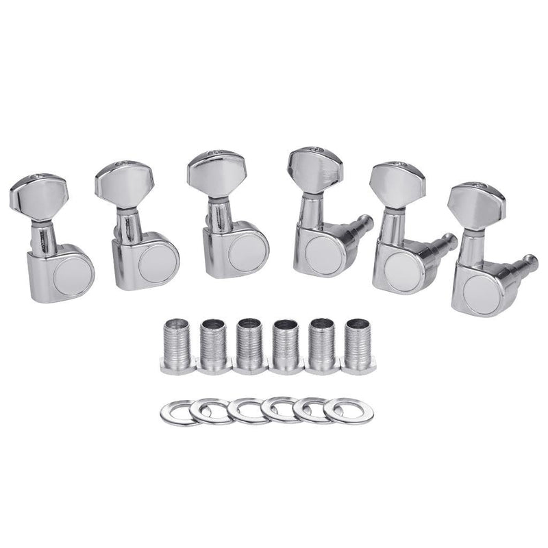 Dopro 15:1 Guitar 2 Pin Tuners Tuning Keys Dual Pin Guitar Tuning Machine Heads for Import Style Squier Affinity/Ibanez/Yamaha Guitars Mini Contemporary Key Chrome