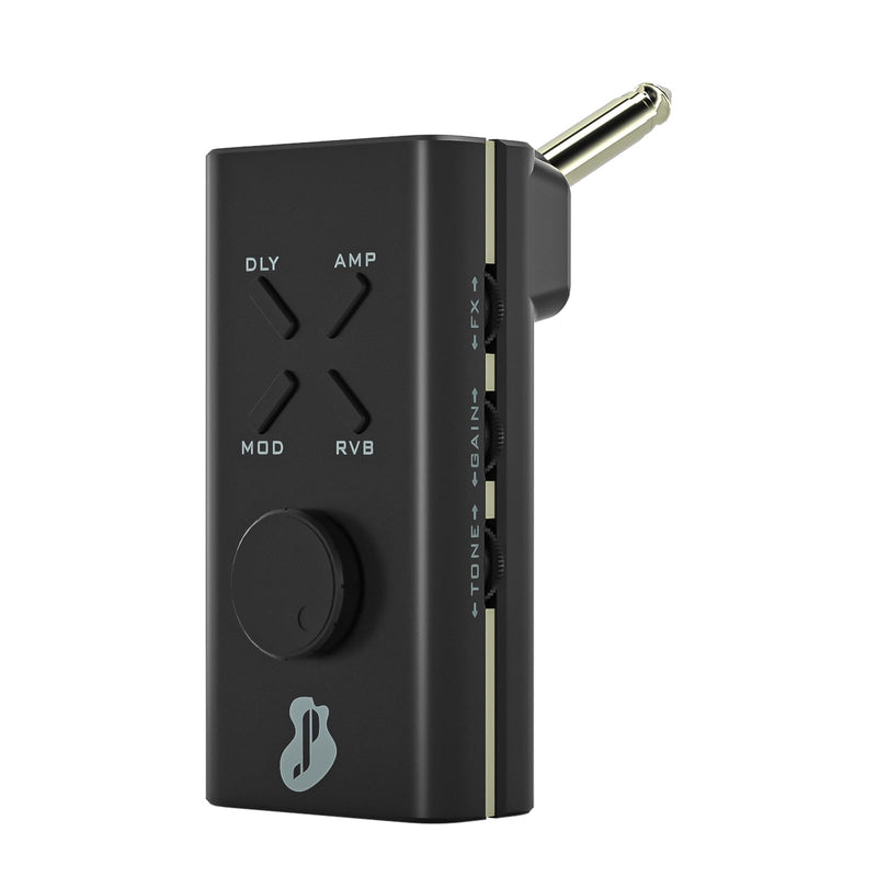 Guitar Headphone Amp, Mini Guitar Headphone Amplifier USB Rechargable Portable Pocket Guitar Amplifier with 24 Guitar Effects (Black) Black