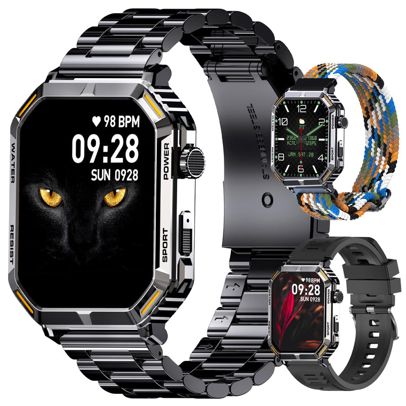 Smart Watch for Men, 1.96" Display, 200+ Sports, IP67 Waterproof | Answer/Make Calls,Fitness Tracker with Heart Rate Health & Sleep, Sleep Tracker, Compatible for iOS & Android