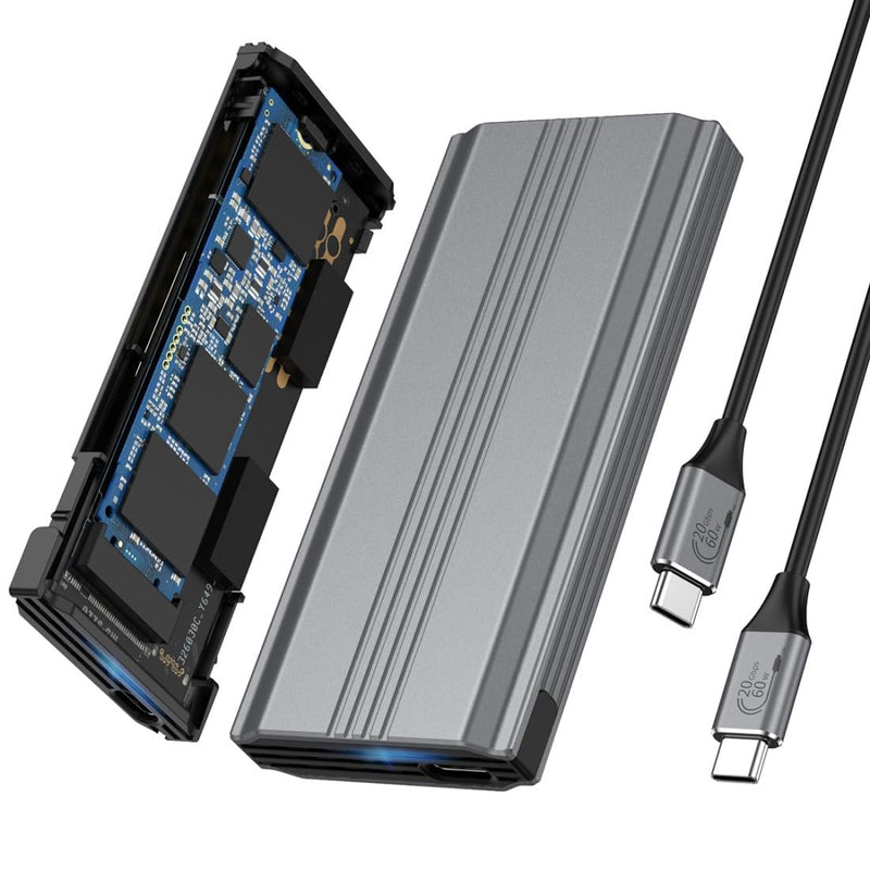 ChenYang USB 3.2 to M.2 NVME/SATA SSD Enclosure Reader,USB 3.2 Gen 2x2 20Gbps Tool Free Enclosure Adapter Support 2242/2260/2280mm with RTL9220 Chipset NVME/NGFF - USB 3.2 20Gbps