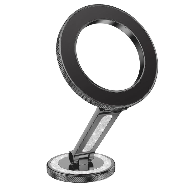 Pikabo Phone Holders for Your Car, Glitter Black | Dashboard Windshield Car Phone Holder Hands Free Phone Mount for Car Compatible with iPhone MagSafe Accessories