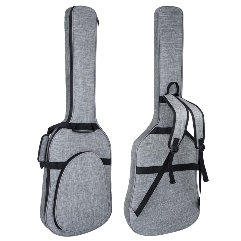 [AUSTRALIA] - MUZNOTE 47 Inch Bass Guitar Bag 0.35 inch Padding Bass Guitar Case Electric Bass Case, Electric Bass Gig Bag Backpack with Neck Strap and Pockets, Grey 