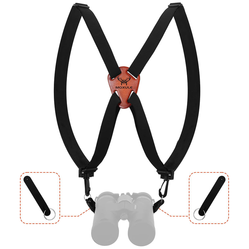 Binocular Harness Strap X-Shaped - Adjustable Bino Chest Straps for All Binoculars Hunting,Hiking and Birding - Black