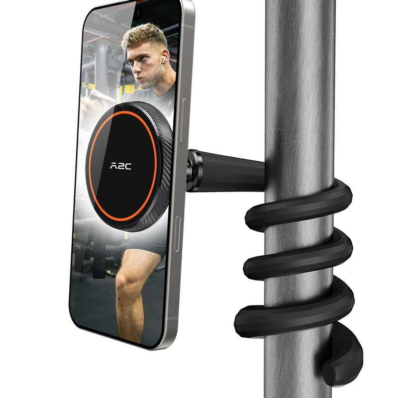 A2C Magnetic Gooseneck Gym Phone Holder for Treadmill Peloton Stroller Desk | Flexible Long Arm Phone Mount for iPhone MagSafe Samsung, Portable Fitness Accessories for Shopping, Home Gym Men Women Gifts