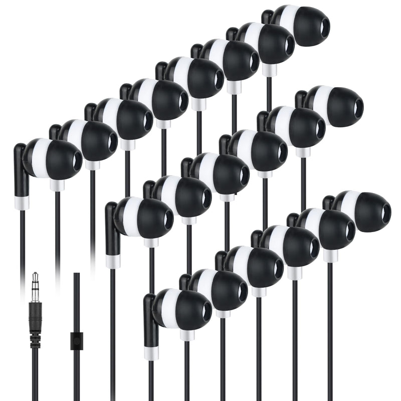 Kids Bulk Earbuds for Classroom School 100 Pack,Wired 3.5mm Jack | Classroom School Wholesale Students Perfect for School Classroom Libraries Black