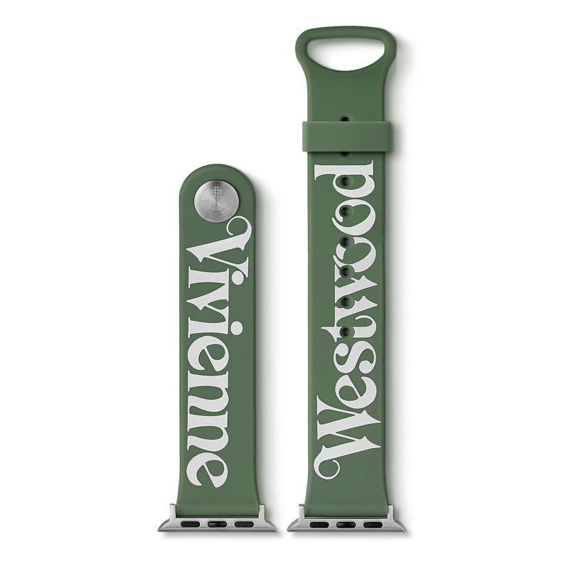 Vivienne Westwood Apple Watch Strap 22mm, designed for compatibility with Apple Watch Sizes 38mm, 40mm, and 41mm, Compatible with Apple Watch Series 9 8 7 6 5 4 3 2 1 SE Replacement Strap Green