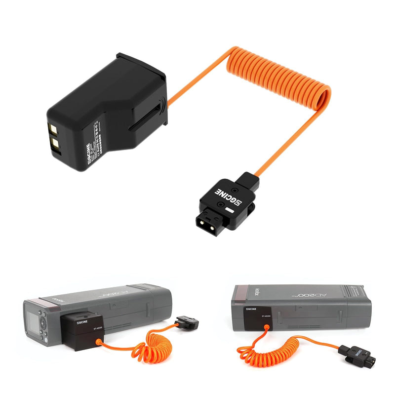 [AUSTRALIA] - ZGCINE DT-AD200 D-Tap Dummy Battery Cable (Braided Wire) for Godox AD200/AD200 Pro/AD300 Pro/AD200 PRO II Flash Ligh | 180° Rotatable Connector, 14.8V/10A Output, Anti-Reverse Protection 