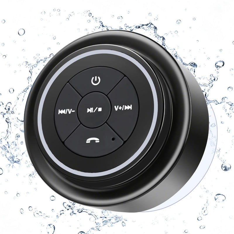 [AUSTRALIA] - Bluetooth Shower Speaker, Portable Bluetooth Speakers, IP67 Waterproof Speaker with Suction Cup, Floating, Crystal Sound, Ideal for Outdoor Beach Pool, Great Gifts Black 