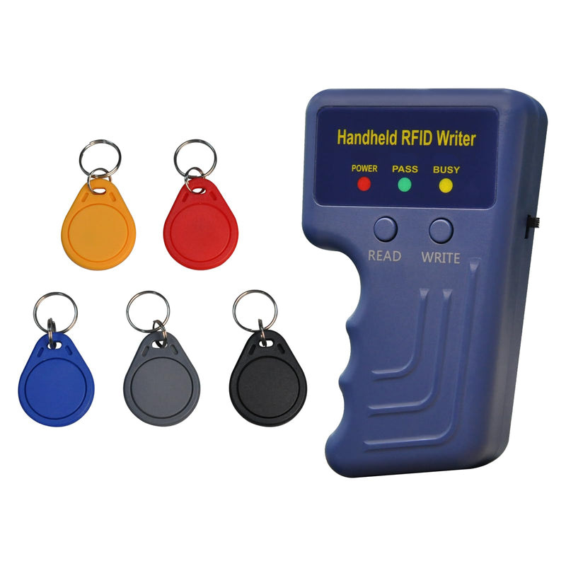 Handheld RFID Copier Smart ID Card Duplicator Used for ID IC HID Waid+5pcs Mix colorsT5577 Key fobs