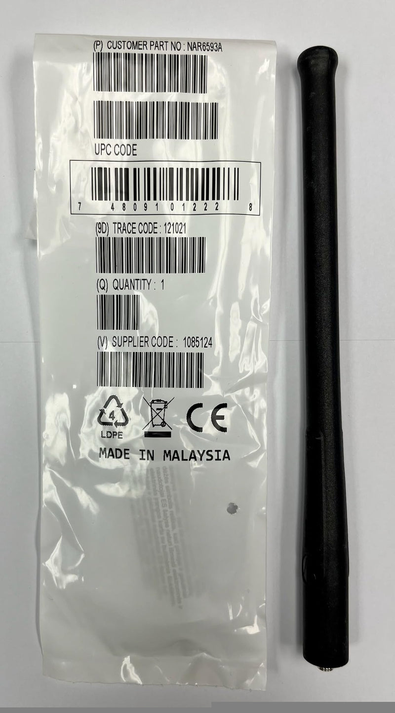 Motorola Solutions Helical VHF Whip Antenna NAR6593, 136-174 MHz, GPS Compatible, APX Series Radios