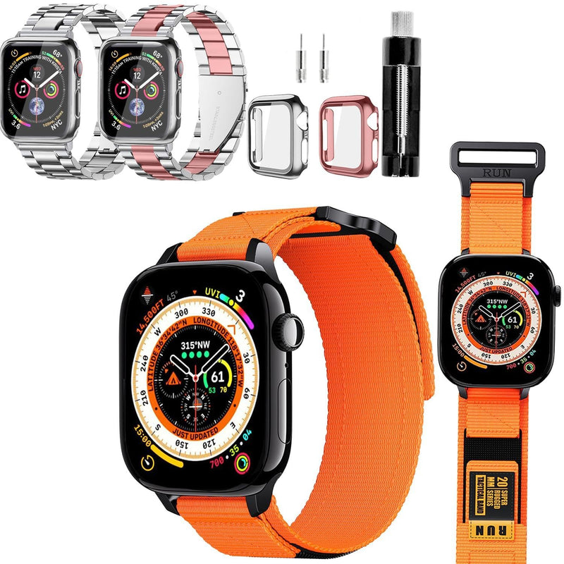 38mm/40mm/41mm Compatible With Apple Watch Band and Case Iwatch Series 10 9 8 7 6 5 4 3 2 1 SE Men Women Classic Executive Classy Stainless Steel Metal Business