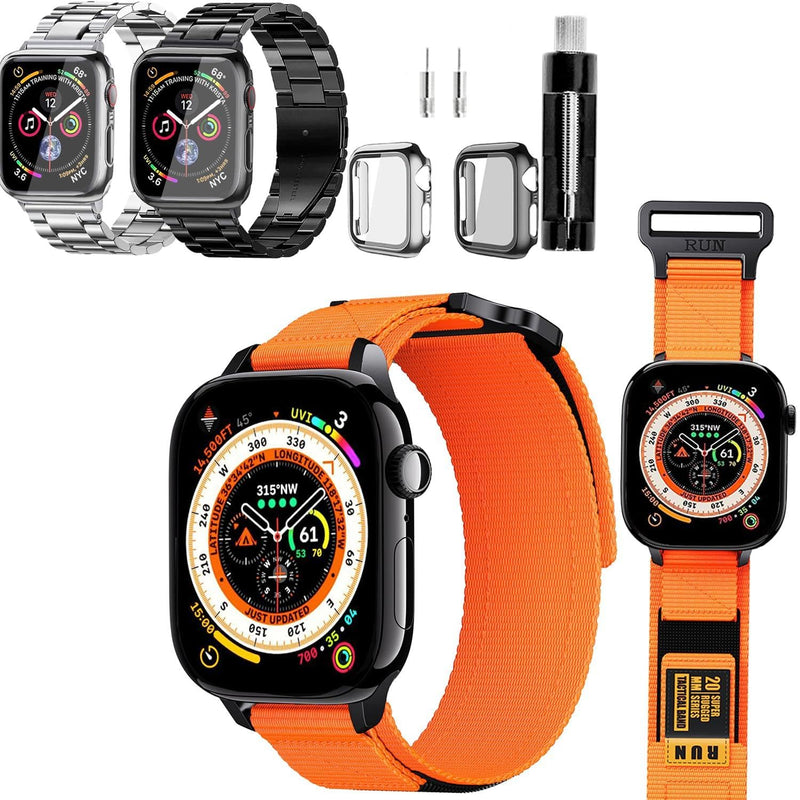 42mm/44mm/45mm Compatible With Apple Watch Band and Case Iwatch Series 10 9 8 7 6 5 4 3 2 1 SE Men Women Classic Executive Classy Stainless Steel Metal Business