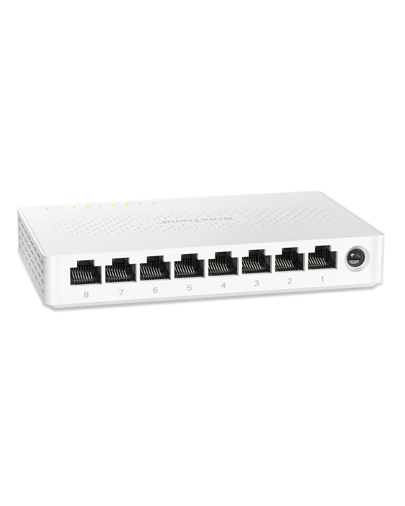 BrosTrend 2.5Gb Switch, 8 Port Unmanaged Network Switch for Gaming, Fanless | Plug & Play Ethernet Switch, 2.5G Multi Gigabit Switch for Xbox, NAS, Computer etc. Desktop / Wall Mount, Lifetime Protection