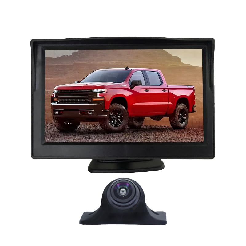 Car Side Rear View Backup Camera Reversing 5 in Monitor Reverse Image Front Parking Night Vision Rear Mirror Positive for Vehicle Waterproof IP68 Clear Night Vision Car Camera DSJ-530C-2
