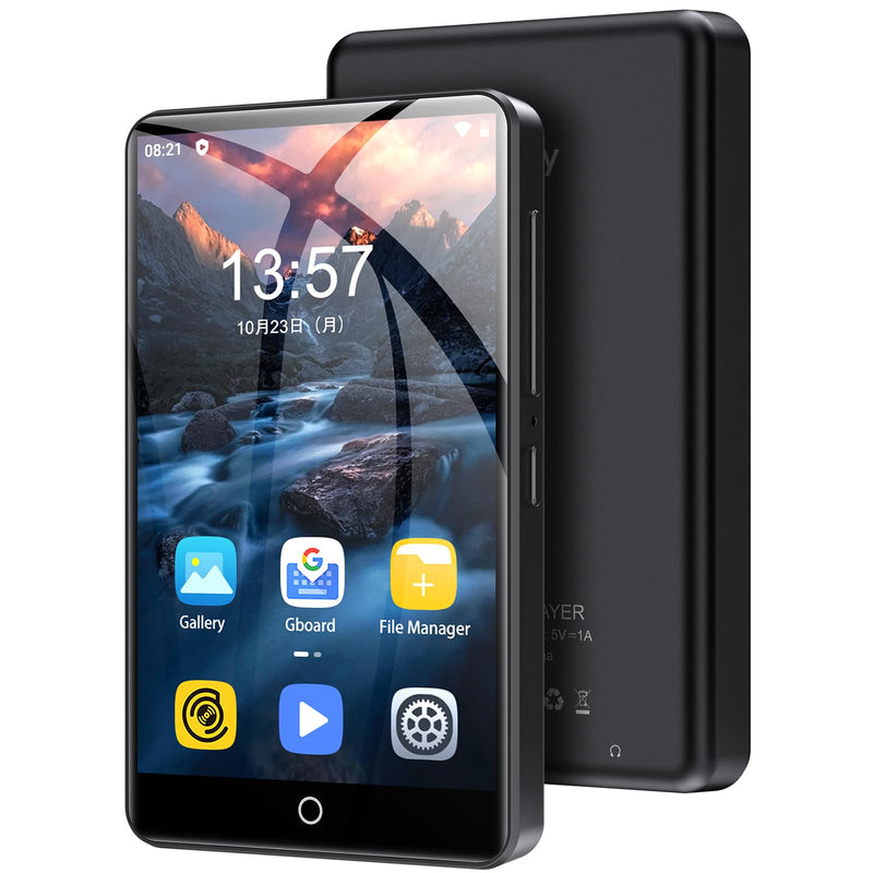 [AUSTRALIA] - 80GB MP3 Player with Bluetooth and WiFi, Android Player with Speaker Mp3 & Mp4 Music Player with Spotify, Amazon Music, Deezer, Browser, 4.0" Touch Screen, Download Music, FM Radio,Up to 512GB(Black) Black 