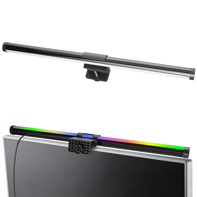 [AUSTRALIA] - KEING USB Reading Screen Monitor Light, 15 Modes RGB Dimmable Backlight, Eye-Care Dual Light Computer Light Bar Gaming Office Desk Lamp, 5 Color Temperature Adjustable Brightness 
