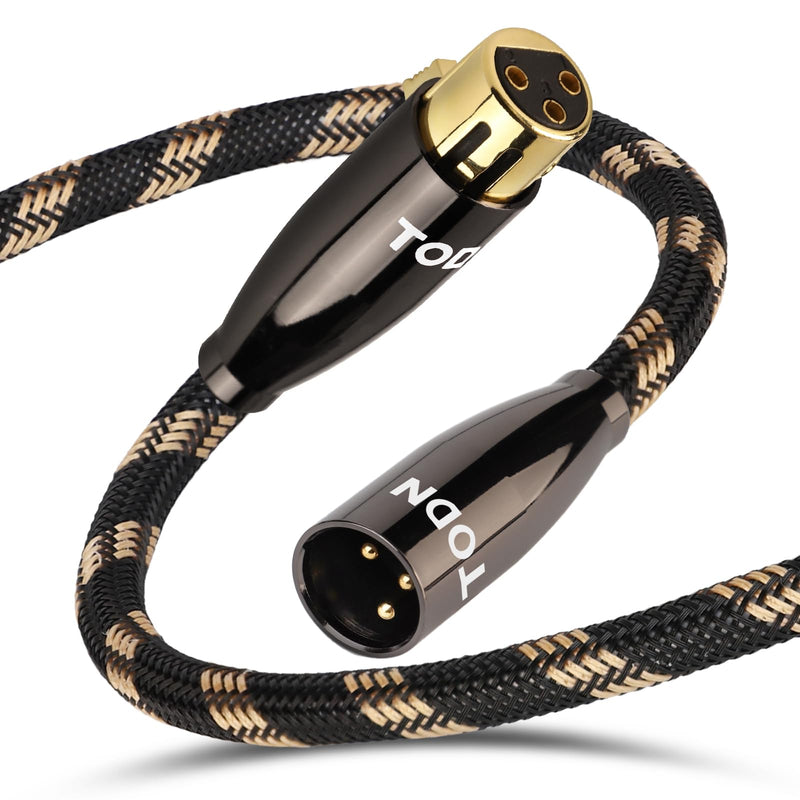 TODN XLR Cables Balanced Microphone Cable with 3-Pin XLR Male to Female Mic Cord for Audiophile, HiFi Sound, (6.5ft/2m, 1 Piece) 6.5 ft 1-Piece - Pro