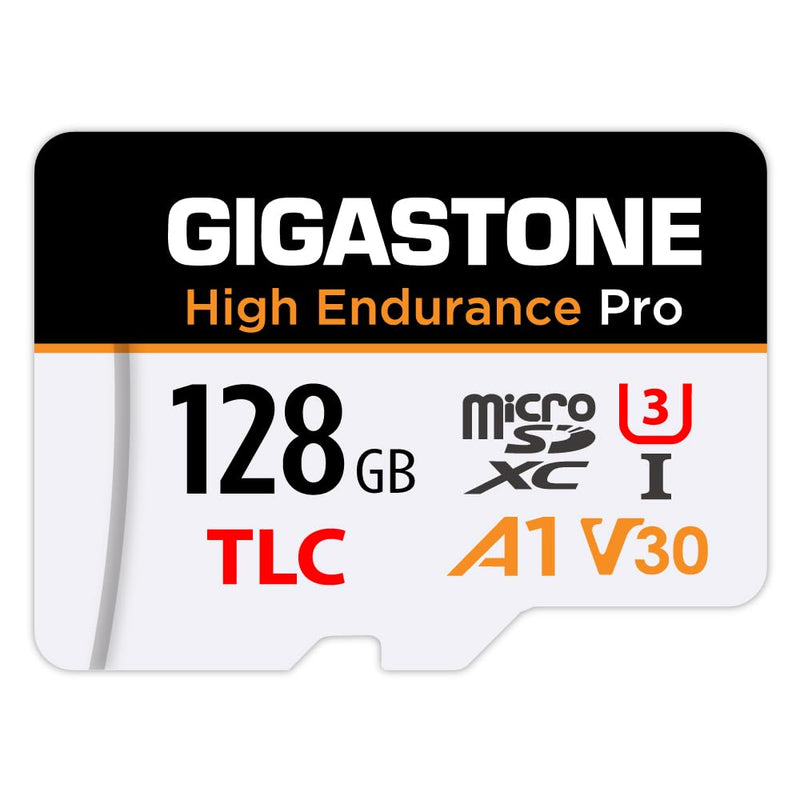 【5 Yrs Free Data Recovery】【Dash Cam】 GIGASTONE 128GB Micro SD Card, TLC High Endurance Pro, Speed Up to 100MB/s, Compatible with REDTIGER Rove VIOFO VANTRUE PRUVEEO ARIFAYZ, MicroSDXC UHS-I A1 V30 U3 128GB High Endurance Pro 1-Pack