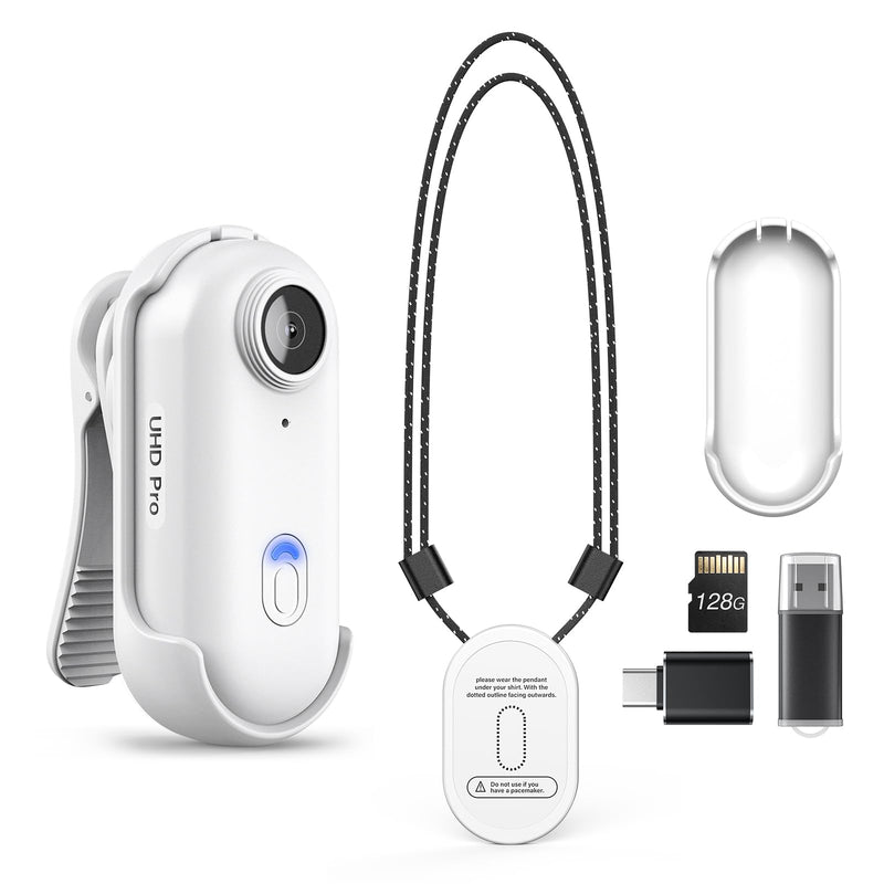 BOBLOV W4 2K Mini Body Camera, Wearable 128GB Camera with 360°Rotatable Clip & Magnetic Clip, 120 Minutes for Recording, Easy to Use and Take for Lecture, Traveling and Outdoors Activities (WT128GB) WT128GB