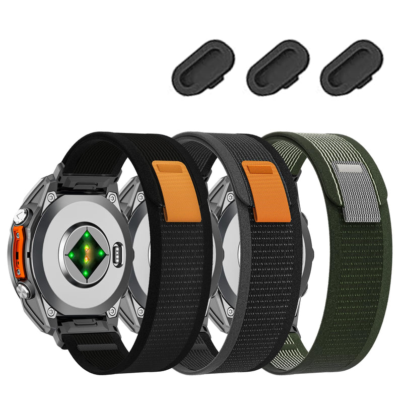 20mm Nylon Watch Band Compatible with Garmin Fenix 8 AMOLED 43mm/Fenix 7S Pro/7S/6S Pro/6S/5S plus/5S,Sport Watch Straps For Garmin Descent Mk3-43mm/Mk3i-43mm/Mk2s/Approach S70 42mm 3pack1