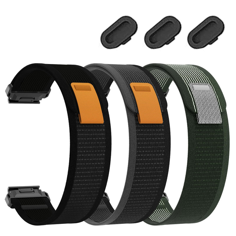 26mm Quickfit Watch Bands Compatible with Garmin Enduro 3 2/Fenix 8 pro 51mm/Fenix 7X pro/7X/6X Pro/6X/5X Plus/5X/3 HR,Sport Nylon Strap for Tactix 8 AMOLED-51mm/Descent Mk3i-51mm/Mk2i/tactix 7 Pro 3pack1