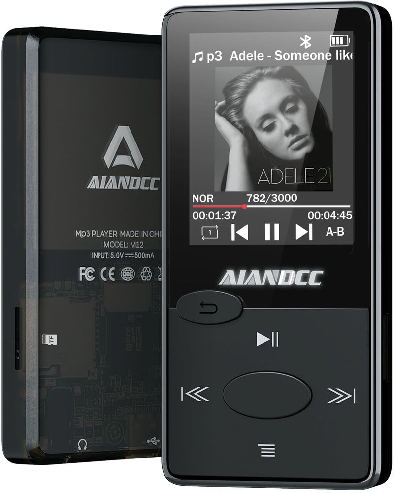 [AUSTRALIA] - Mp3 Player with Bluetooth 5.3 HiFi Sound, Mp3 Player with FM Radio, Mini Music Player 32G for Kids Adults, Earphones Included, TF Card can be Inserted 