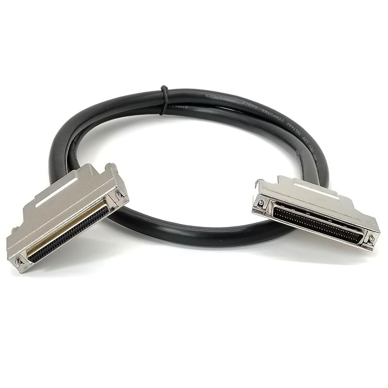 SCSI 68Pin Data Extension Cable HPDB 68Pin Male to Female Straight Double Layer Aluminum Foil Shielding Cable for Legacy Servers, Drives, and Scanners AWG28 2Meter