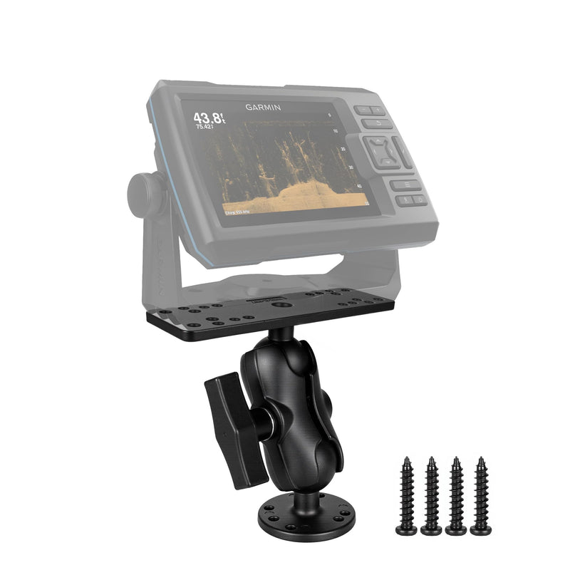 Aluminum Fish Finder Mount with 1.5"/C Size Ball, 3.42" Aluminum Arm Marine Electronics/Depth Finder Mount. High Salt Water Resistant, compatible with Garmin, Lowrance, Humminbird, and More. Short Arm