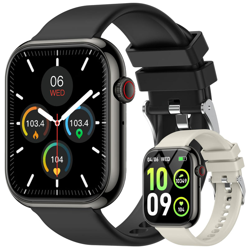 Smart Watch for Men Women Fitness: Waterproof Make/Answer Call Smart Watches for Men Digital Mens Watches Running Step Tracker Smartwatch Android Phones iPhone Samsung Compatible Heart Rate Monitor Black