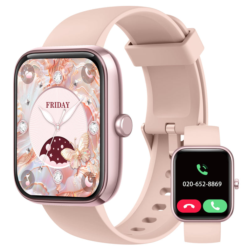 [AUSTRALIA] - Smart Watch, 1.83'' Smartwatch Women Men Answer Make Calls, Alexa Fitness Watch, IP68 Waterproof Fitness Tracker Watch, Heart Rate / Sleep Monitor, 100+ Sports Pedometer Watch for android & iOS Phone Pink 