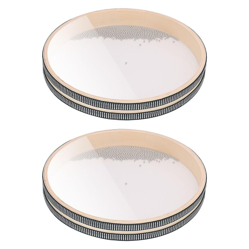 2 PCS Wave Bead Ocean Drum, 10 Inch Percussion Wave Drum, Authentic Sea Sound Drum, Shell Ocean Sound Drum for Sound Healing, Home Supplies