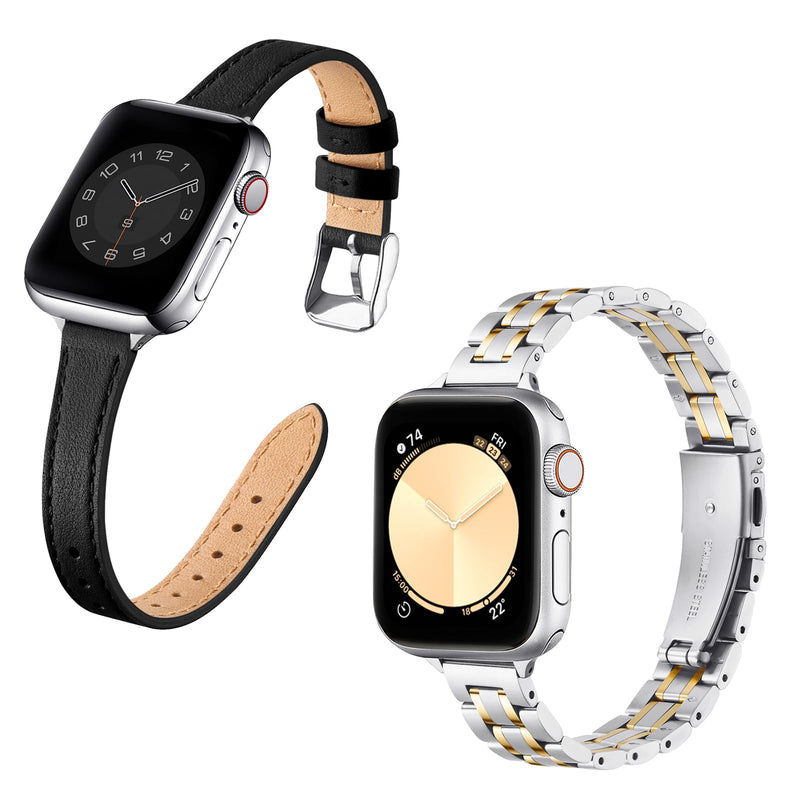 Bundle of the Metal and Leather Apple Watch Replacement Band