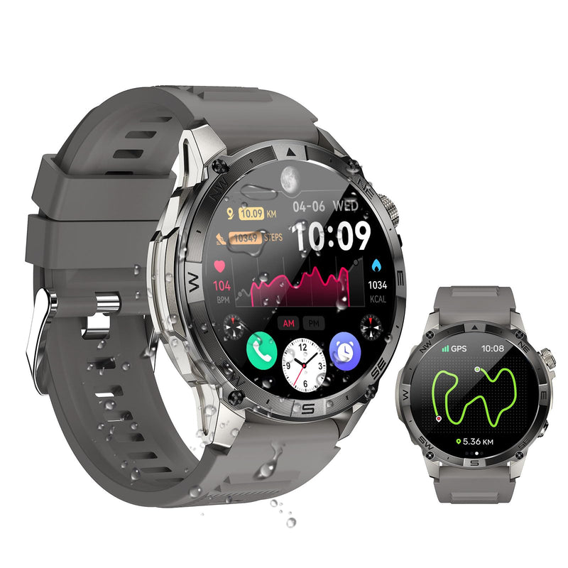 wonlex REDLEX Smart Watch for Men, 1.43" AMOLED Fitness GPS Tracker with 5.3 BT Call, 3ATM Waterproof, Sleep Pedometer Calories Counter, 65 Days Battery Life(Gray)