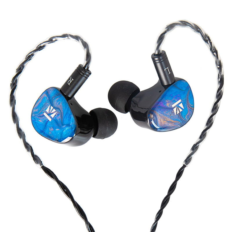 KBEAR KB02 in Ear Monitor Headphones Wired Earbuds HiFi IEM with 2PIN IEM Cable in Ears Earphones Gaming Earphones for Musicians Singers Audiophiles Guitarist Blue without Mic
