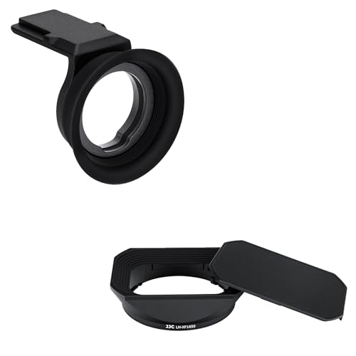 Soft Rubber Eyecup Eyepiece Viewfinder Cover & Metal Square Lens Hood for Fuji Fujifilm X-T50 XT50 Camera with XF 16-50mm f/2.8-4.8 R LM WR Lens