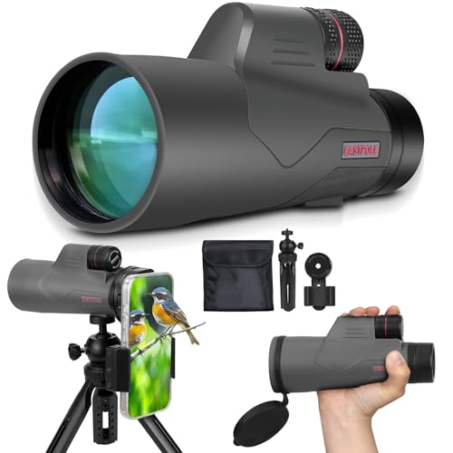 15X56 Monocular Telescope for Bird Watching Hiking Camping Wildlife Viewing, Adjustable Eyecup, Fully Multi-Coated Lenses, Rubber Armor, Non-Slip Grip, Fogproof, Waterproof