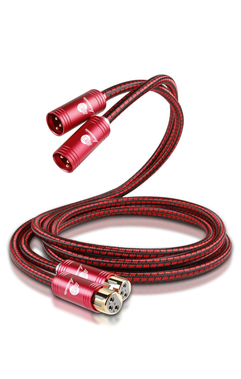 XLR Balanced Audio Cable,Ultra High Purity Oxygen Free Copper Multi - Stranded Conductor, Robust Dual Shielding (Aluminum Foil + Copper Braiding), 24K Gold - Plated Connectors for HiFi Systems 4.92ft 4.92ft/1.5m