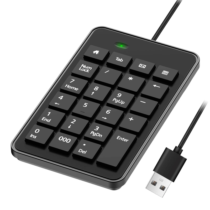 [AUSTRALIA] - Wired 10-Key USB Keypad Number Pad – Portable Numeric Keypad Keyboard for Laptop, PC and Desktop | Computer Accessories Numpad for ChromeBook Surface Notebook MateBook - Essential Office Data Entry 