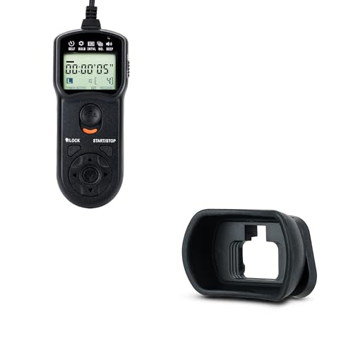 JJC Wired Intervalometer Timer Remote & DK-29 Soft Rubber Eyecup Eye Cup for Nikon Z5 Z6 Z7 Z6II Z7II Z6 II Z7 II Cameras