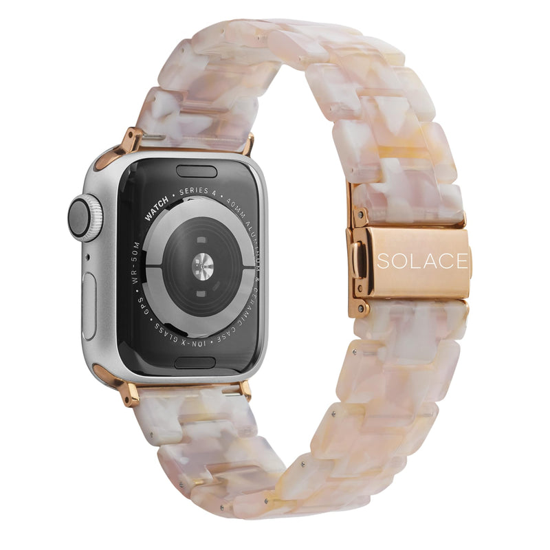 Solace Bands Lightweight Perma Watch Band - Universal Fit for Apple Watch Bands for Women & Men, iWatch Bands for 38mm 40mm 41mm 42mm 44mm 45mm 49mm Ultra, SE, Series 11 10 9 8 7 6 5-1 (Matte Solid) Powderflower 38/40/41/42/44/45mm
