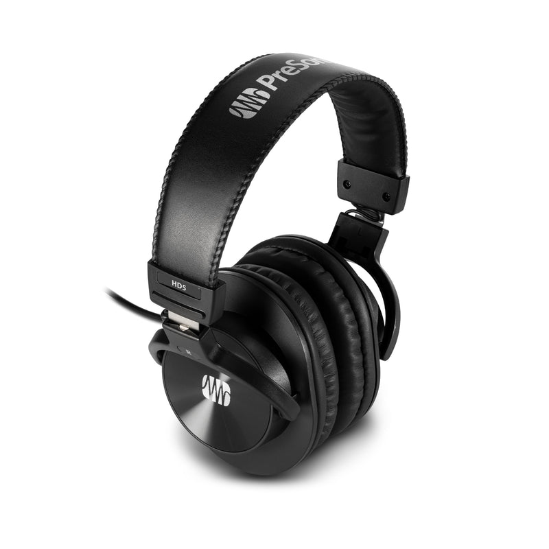 PreSonus HD5 Professional Monitoring Headphones —Wired, Closed-Back, Over-Ear Studio Recording Headphones for Professional Mixing and Monitoring Black