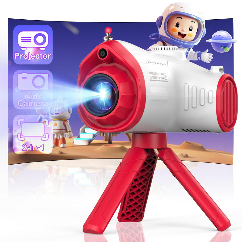 [AUSTRALIA] - Kids Camera, Camera for Kids with Projector, Offers Projection, 48MP Photography, 1080p Video Recording, Kids Digital Camera Christmas Birthday Gifts for Boys Girls Age 3+ (Red) Red 