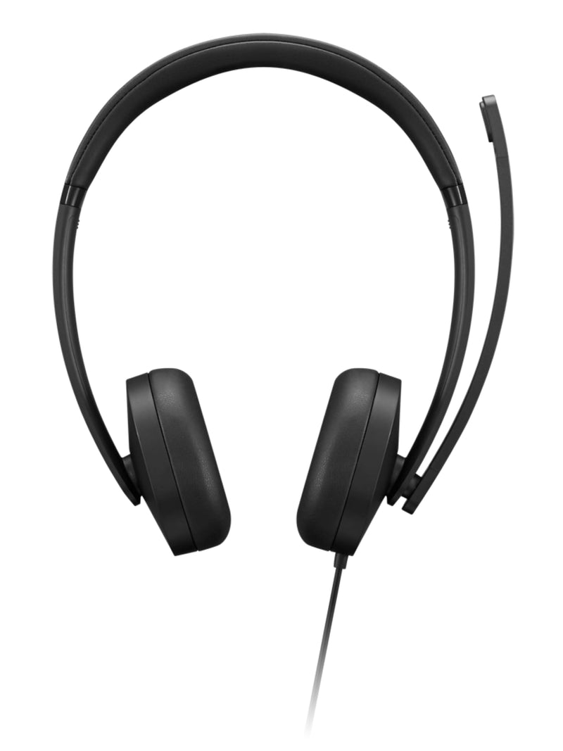 [AUSTRALIA] - Lenovo USB-A Wired Stereo Headset for PC/Laptop, AI Noise Canceling via APP, 140g Lightweight, Replaceable Earcups, Double-Sided Boom Mic, in-line Controls with Mute for Call. Work with Teams/Zoom 