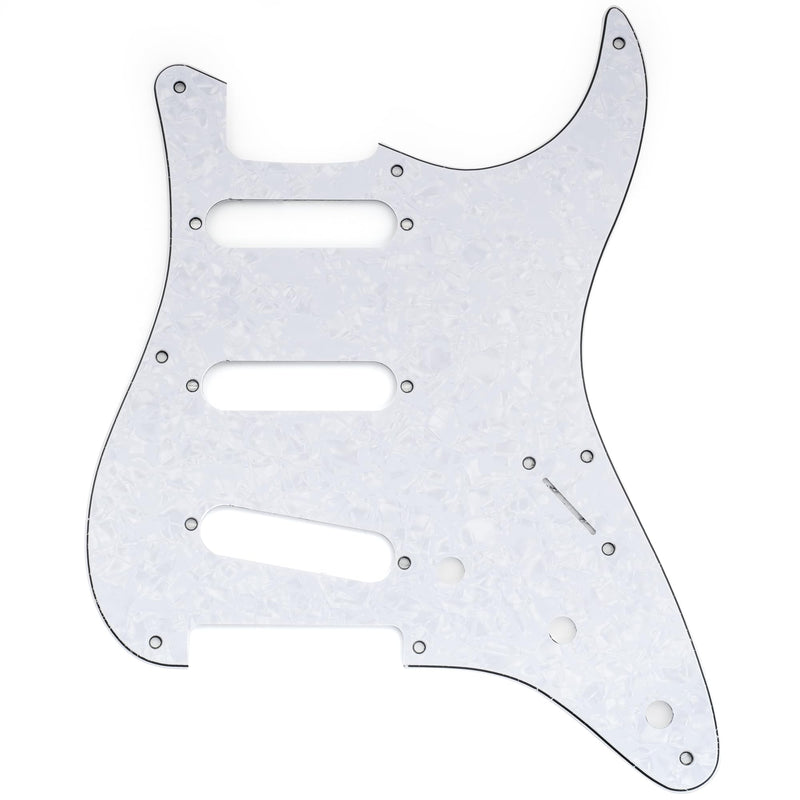 [AUSTRALIA] - Musiclily Pro 8 Holes ST SSS Pickguard for 2008-2019 China Made Squier Classic Vibe SQ CV 50s Reissue Vintage Strat Style Electric Guitar, 4Ply White Pearl 