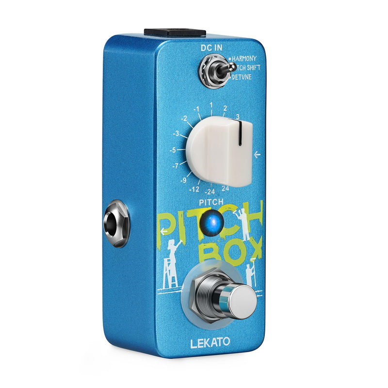 LEKATO Mini Pitch Shifter Pedal, Harmonizer Guitar Pedal Pitch Shift Box, Harmonizer Digital Octave Drop Pedals, True Bypass, Small Effects for Electric Guitar Bass Blue Pitch Box